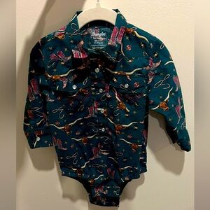 Toddler Wrangler Onesie Western Pearl Button